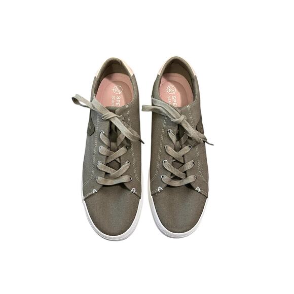Sperry Top Sider Seacycled Sandy Lace-Up Sneaker Olive Green Size 12 - Picture 1 of 9